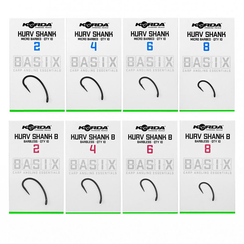 Korda Basix Curve Shank Hooks